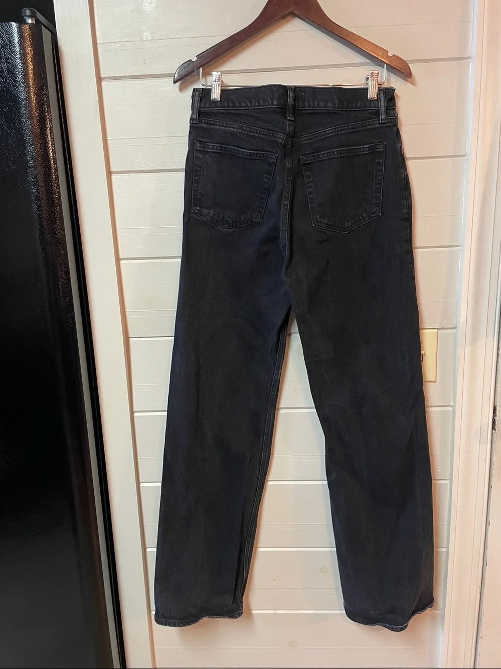 Abercrombie & Fitch 90’s  Relaxed Jean High Rise Front Slits Long Hem Size 30.